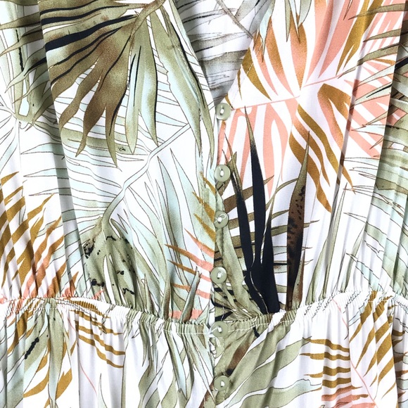 Label of Love Dress Neutral Safari Leaf Print Dress - Picture 7 of 9